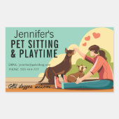 Tabblad Petsitage & Playtime Dog Business Sticker (Voorkant)