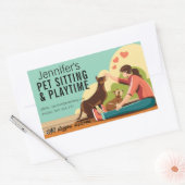 Tabblad Petsitage & Playtime Dog Business Sticker (Envelop)