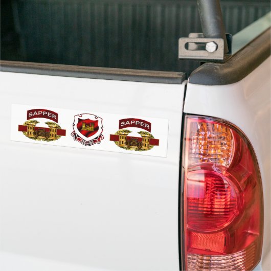 Tabblad Sapper met CEB en CREST Bumpersticker (Op Truck)