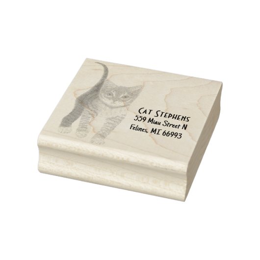 Tabby aangepaste houten stempel met tekst (Stempel)