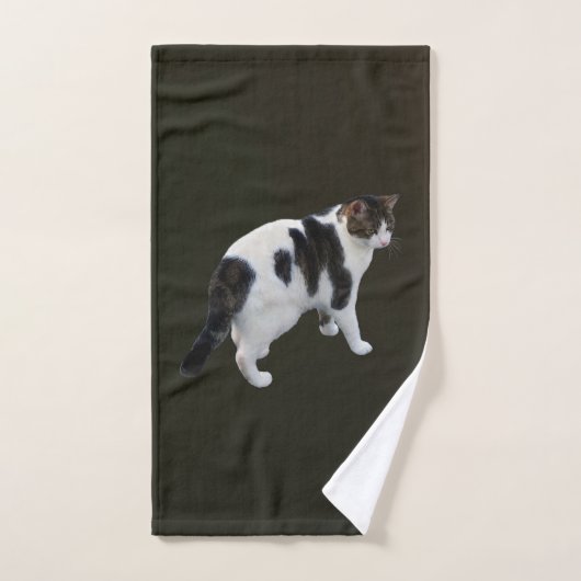Tabby Blanc Avec Patches Sombres (Serviette à main)