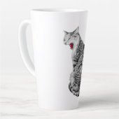 Tabby Cat à Jeu droit Mug d'art monochrome (Angle gauche)
