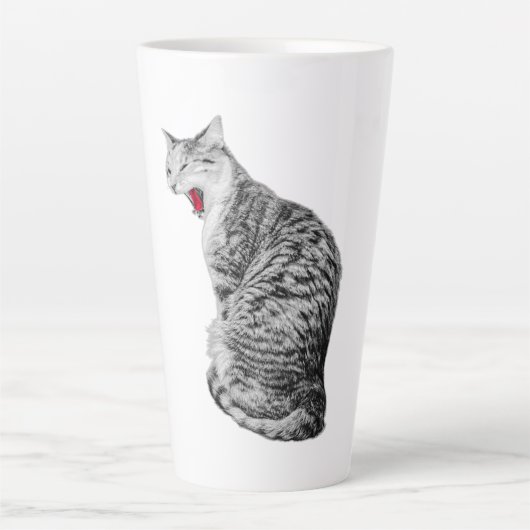 Tabby Cat à Jeu droit Mug d'art monochrome (Devant)