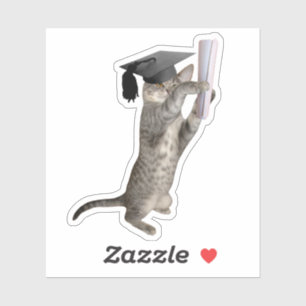 Tabby Cat Afstuderen Sticker