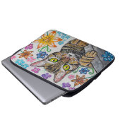 Tabby Cat and flowers Electronics Bag Laptop Sleeve (Voorkant onderkant)