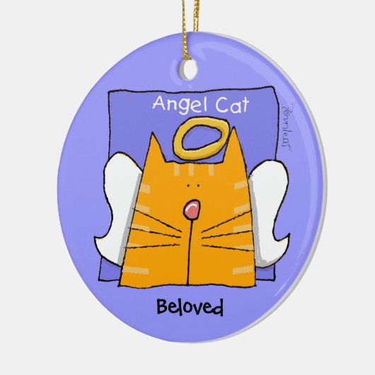 Tabby Cat Angel Keepomwille Keramisch Ornament (Links)