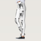 Tabby Cat Animal Black en White Leggings (Links)
