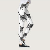 Tabby Cat Animal Leggings noir et blanc (Droite)