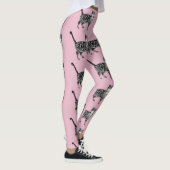 Tabby Cat Animal Leggings noir et rose (Droite)