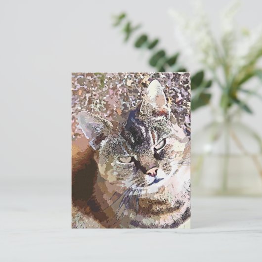 TABBY CAT BRIEFKAART (Staand voorkant)