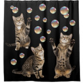 Tabby Cat Bubbles Cat Shower Curtain Douchegordijn (Voorkant)