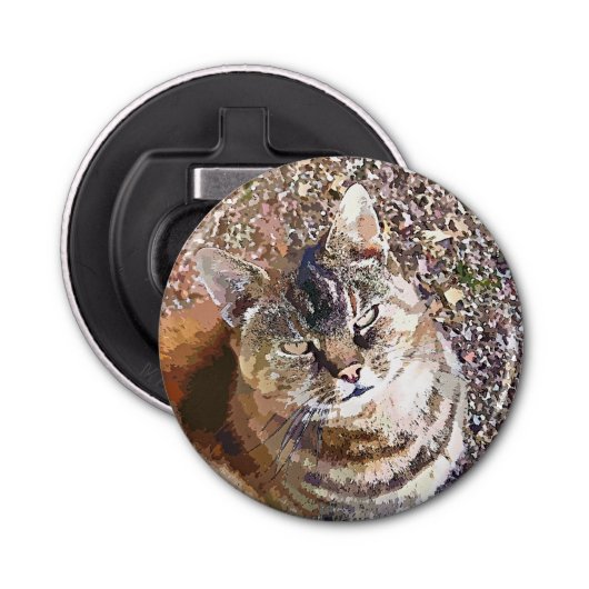 TABBY CAT BUTTON FLESOPENER (Voorkant)