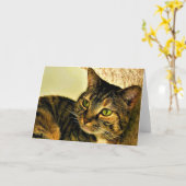 Tabby Cat, carte (Fleur jaune)