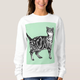 Tabby Cat cat art Long Hoeve Trui