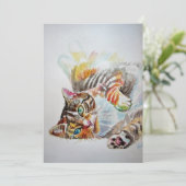 Tabby Cat Cats Peinture Anniversaire Invitation (Debout devant)