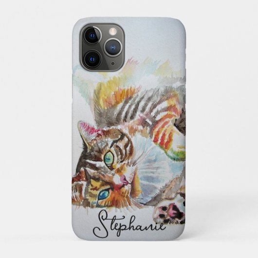 Tabby Cat cats pet art Watercolor Ladies Wallet Case-Mate iPhone Case (Achterkant)