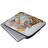 Tabby Cat cats pet art Waterverf Dames Wallet Laptop Sleeve (Voorkant onderkant)