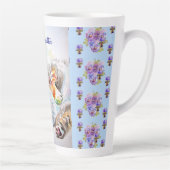 Tabby Cat Cats Watercolor Womans Name Latte Mug (Droite)