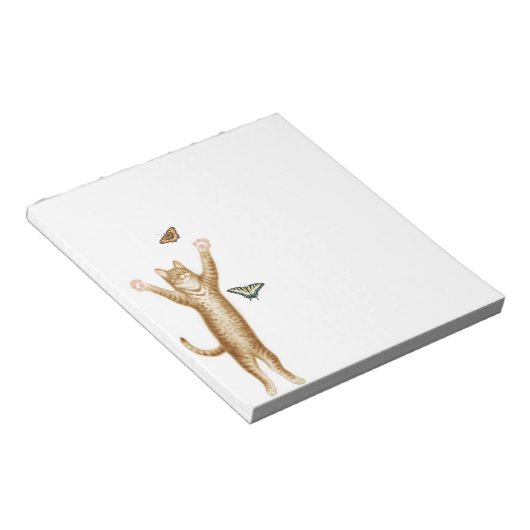 Tabby Cat Chasing Butterflies Bloc-notes (Incliné)