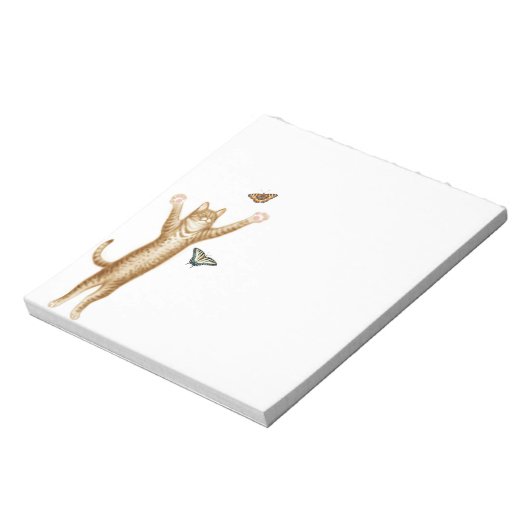 Tabby Cat Chasing Butterflies Bloc-notes (Tourné)