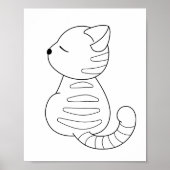 Tabby Cat Coloring Page Poster (Voorkant)