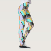Tabby Cat Cool Animal Pastel Harelquin Leggings (Droite)