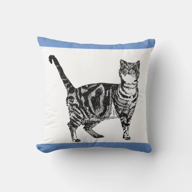 Tabby Cat Cushion Kussen (Voorkant)