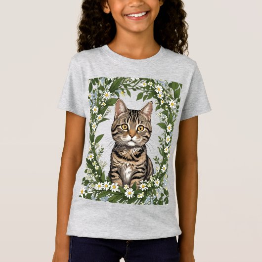 Tabby Cat en Massachusetts Mayflowers 2 T-shirt (Voorkant)