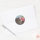 Tabby Cat en Rozen Stickers (Envelop)