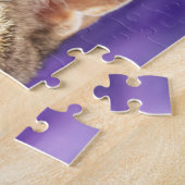 Tabby Cat Face - Vervagen naar zwart Legpuzzel (Zijkant)