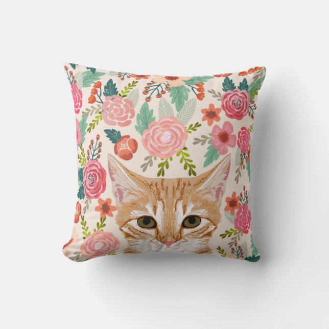 Tabby Cat flancs de printemps mignonnes coussins d (Recto)