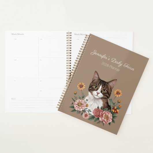 Tabby Cat Floral Planner (Display)