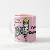 Tabby Cat Funny Teen Queen cats cadeau Mok (Voorkant links)