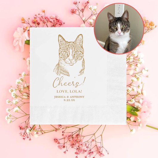 Tabby Cat Gepersonaliseerde Cheers Servetten
