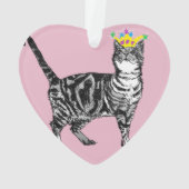 Tabby Cat Grandma rose joyeux décoration de Noël (dos)