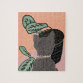 Tabby Cat Gray Planten Dank u Legpuzzel (Verticaal)