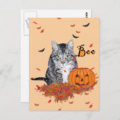 Tabby Cat Halloween Briefkaart (Voorkant / Achterkant)