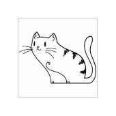 tabby cat illustration art stamp 	rubberstempel (Afrduk)
