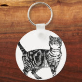 Tabby Cat illustration Cute Cats Tabbies Gift Sleutelhanger (Voorkant)