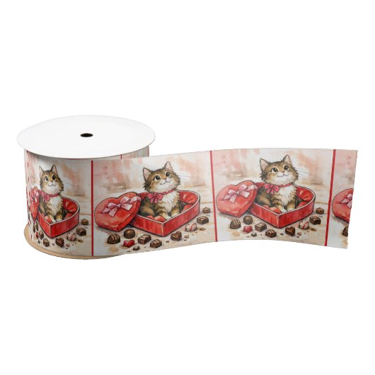 Tabby Cat In a Valentine Heart Candy Box Lint (Spoel)