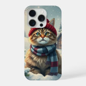 Tabby Cat in Preppy winterkleding en Pet iPhone Hoesje (Achterkant)