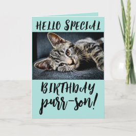 TABBY CAT KITTEN BIRTHDAY-WENSKAARTEN KAART