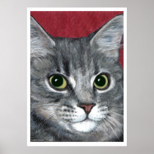 Tabby Cat ~ kleurpotloodtekening Poster