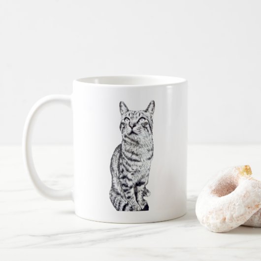 tabby cat koffiemok (Met donut)