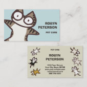 Tabby Cat Light Blue Visitekaartje (Voorkant / Achterkant)