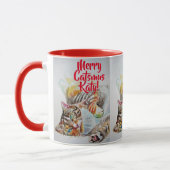 Tabby Cat Merry Catsmus Rode Kerst Mok (Links)