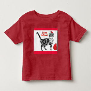 Tabby Cat Merry Kerstmis Catsmus Red Funny Cats Kinder Shirts