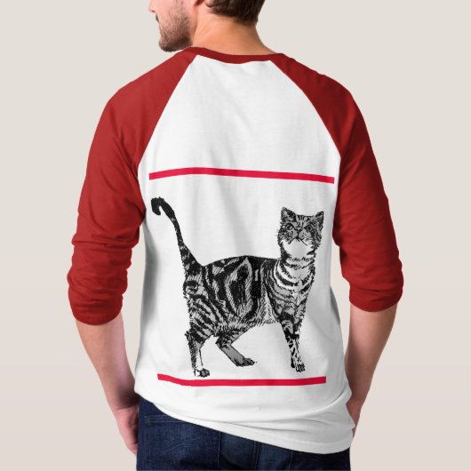 Tabby Cat Merry Kerstmis Catsmus Red Funny Cats T T-shirt (Achterkant)