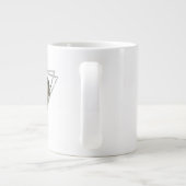 Tabby Cat met Faux Silver Glitter Lijst Jumbo Mok (Achterkant)