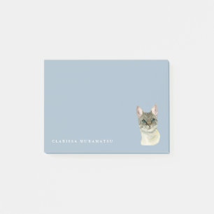 Tabby Cat met  groen oestoestoestel Post-it® Notes